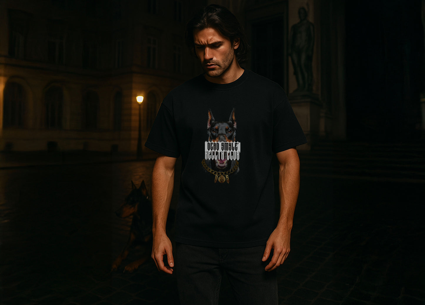 DEAD SMYLE - DOBERMAN BOX TEE - NERO
